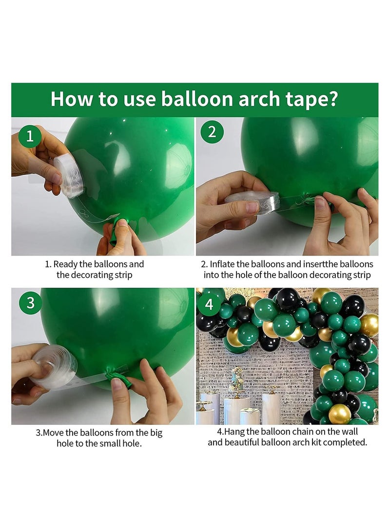 JOLLITY LLC Balloon Arch Garland Kit Dark Green, Black & Metallic Gold Balloons Birthday Decoration Party Supplies for Wedding Baby Shower Bridal Engagement, Anniversary (64 Pcs) - Image 3
