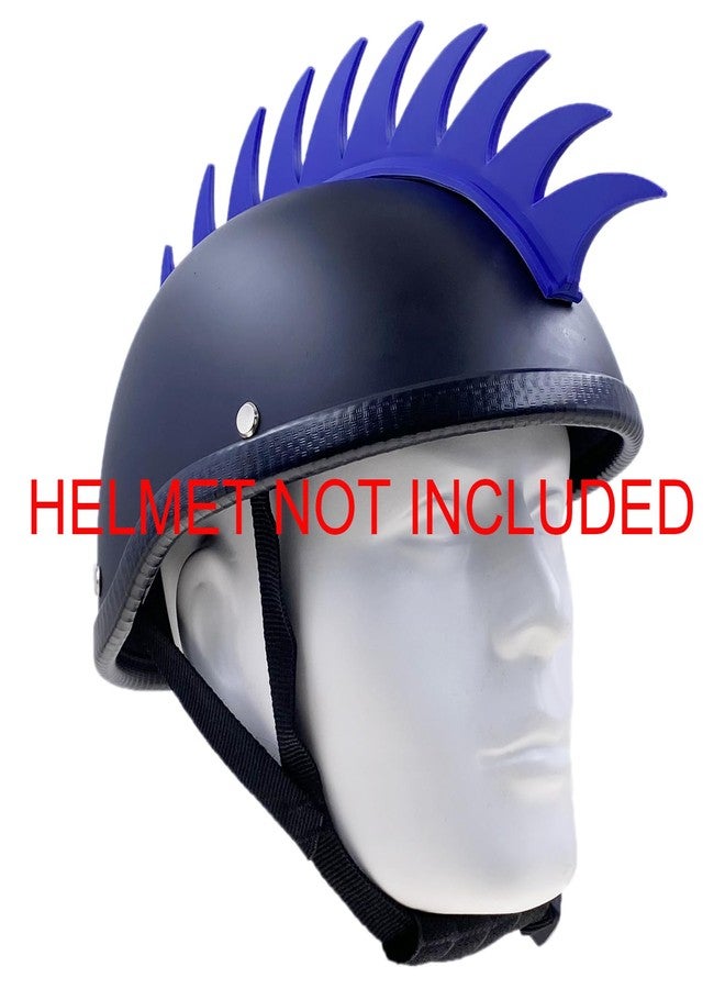 Hot Rides Punk Rubber Mohawk Warhawk Wig Accessory Stick On Helmet for Ski Skate Bike Biker Bicycle Scooter Motorcycle Helmet (Sharkfin - Blue) - Image 4