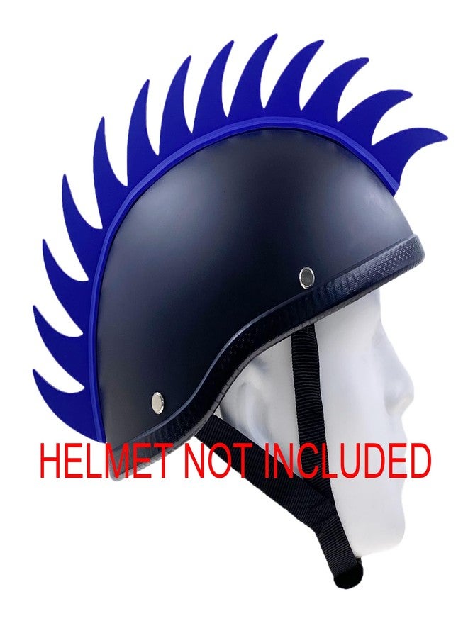 Hot Rides Punk Rubber Mohawk Warhawk Wig Accessory Stick On Helmet for Ski Skate Bike Biker Bicycle Scooter Motorcycle Helmet (Sharkfin - Blue) - Image 5