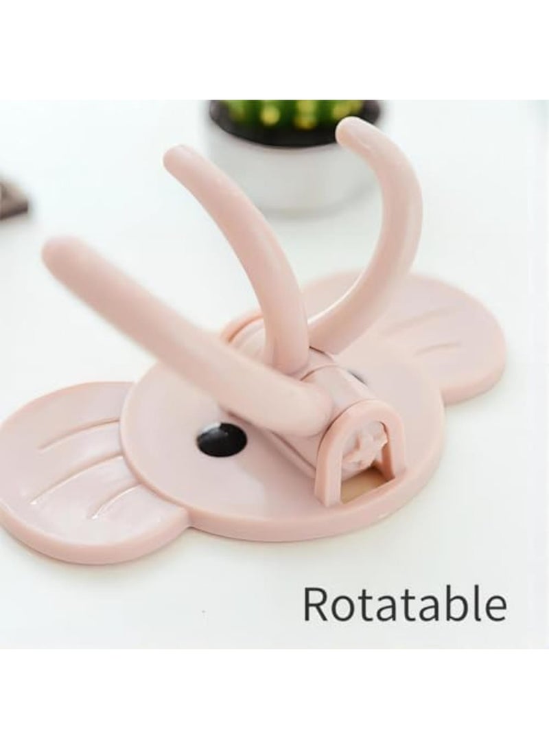 9 pcs Elephant Swivel Adhesive Hooks, Heavy Duty Self-Adhesive Wall Hangers for No-Drill Mounting, Decorative Rotatable Organizer for Towels, Keys, Hats in Kitchen, Bathroom, Living Room,3 Colors * 3 - Image 3