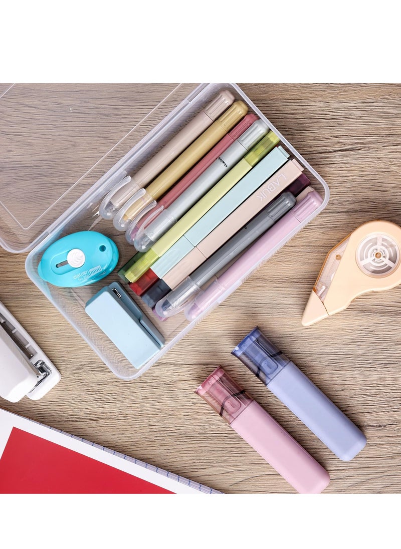 Plastic Organizer Storage Box, Rectangular Empty Mini Clear Plastic Organizer Storage Box Containers with Lids for Small Items and Other Craft Projects(Mixed Sizes)