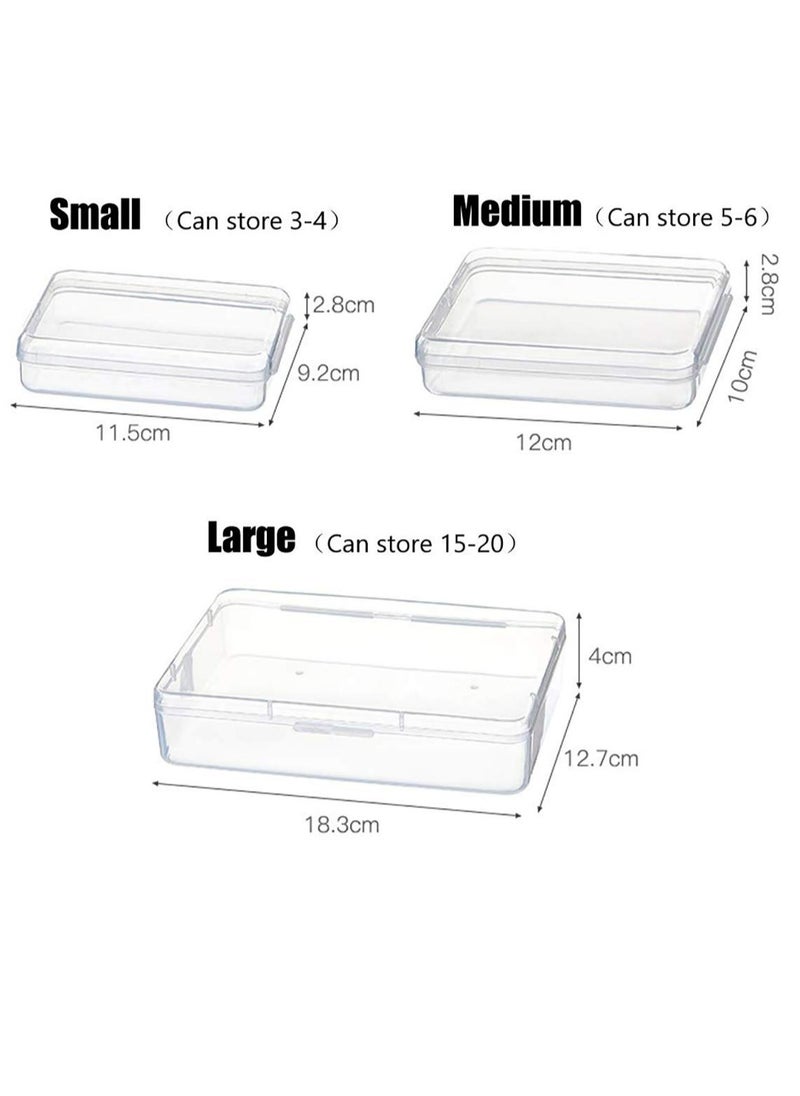 Plastic Organizer Storage Box, Rectangular Empty Mini Clear Plastic Organizer Storage Box Containers with Lids for Small Items and Other Craft Projects(Mixed Sizes)