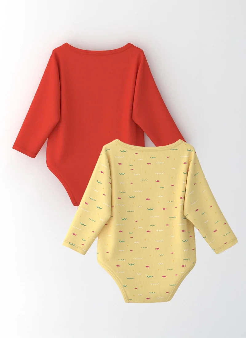 Nautinati Nautinati Girls' Cotton Printed Pack of 2 Bodysuit