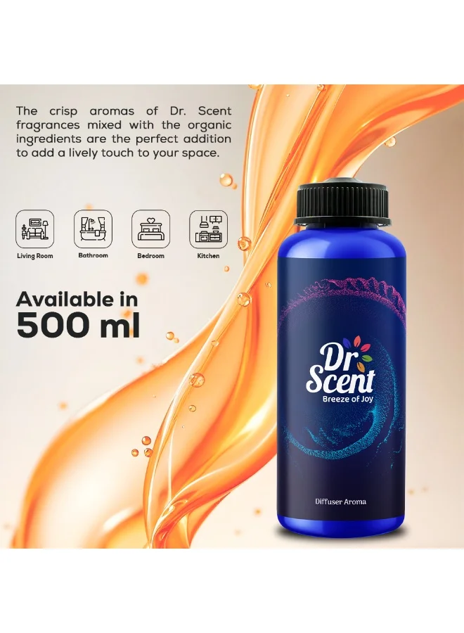 Dr Scent Dr Scent Breeze of Joy Diffuser Aroma Aqua Oud | Premium Oil Top Notes of Orange, Calabrian& bergamot Made in UAE | For Home, Office, Hotel & SPA (500ml)