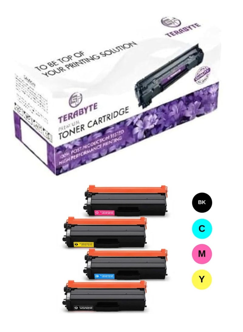 Terabyte TN421 Toner  Compatible Toner Cartridge for Brother TN 423 TN 421 TN421 HL L8260CDW HL L8360CDW MFC L8690CDW MFC L8900CDW DCP L8410CDW DCP L8410CDN Black Cyan Yellow Magenta, 4 Pack - Image 1