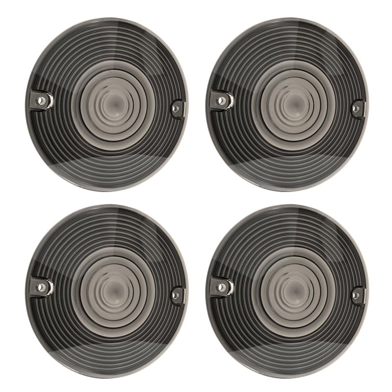 Benlari 3 1/4inch Smoke Turn Signal Light Lens Cover Anti-scratch Lenses Fit for Harley Touring Road Glide Road King Electra Glide Heritage Softail, 4PCS (4)