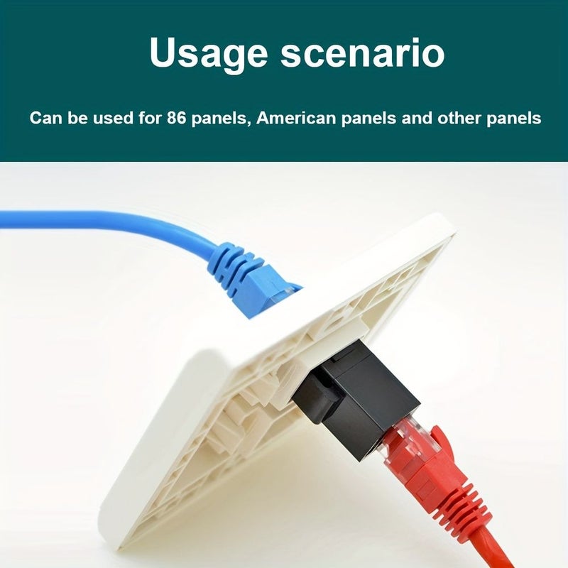 25 قطعة من وحدة RJ45 سوداء مقاومة للهب قابلة للتوصيل المباشر من أنثى إلى أنثى لشبكة Cat6 - Image 3
