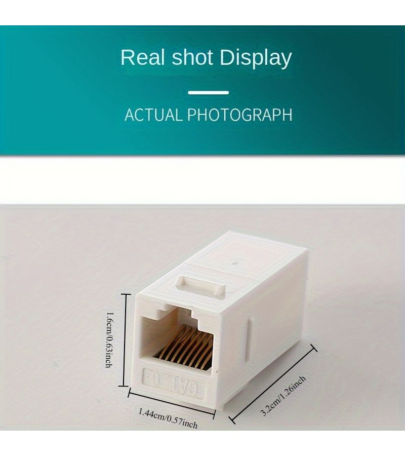 25 قطعة من وحدة RJ45 سوداء مقاومة للهب قابلة للتوصيل المباشر من أنثى إلى أنثى لشبكة Cat6 - Image 2