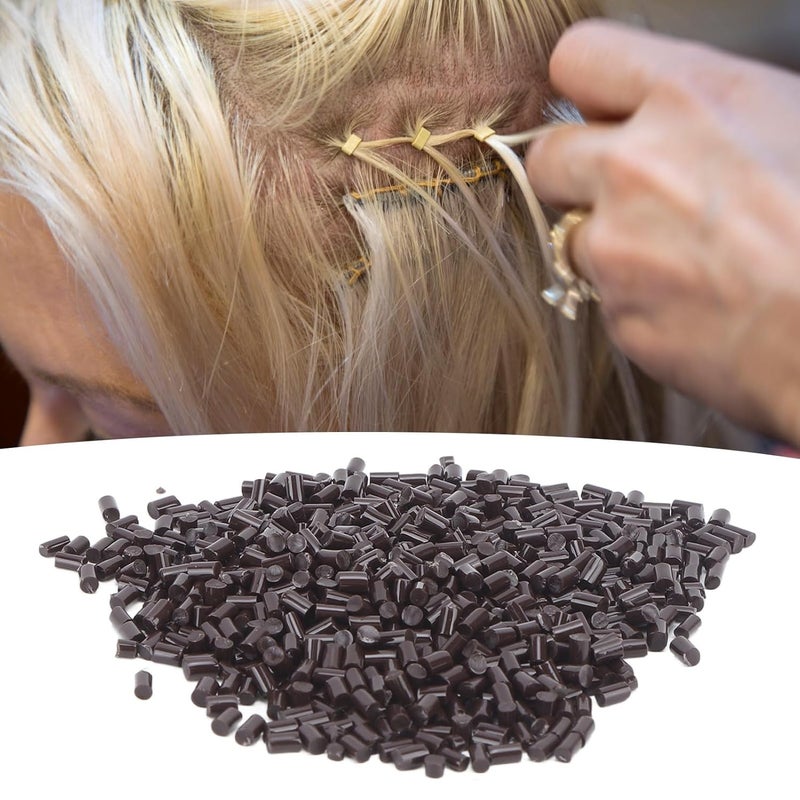 Glue Granules for Hair Extensions, Italian Fusion Beads, Brown Hot Melt Adhesive for Wig Bonding, Safe Odorless Granule Glue for Salon and Home Use - Image 5