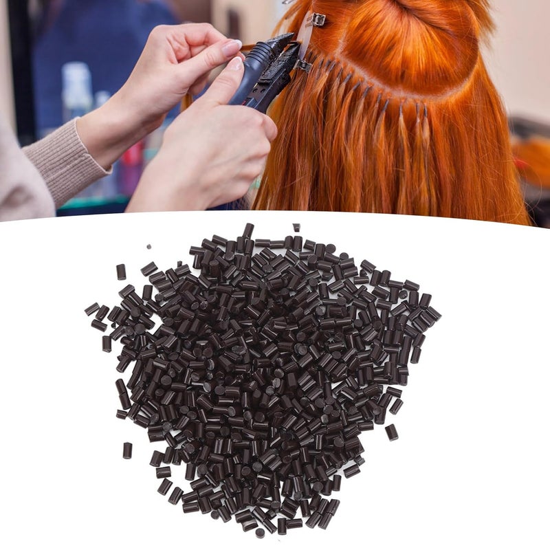Glue Granules for Hair Extensions, Italian Fusion Beads, Brown Hot Melt Adhesive for Wig Bonding, Safe Odorless Granule Glue for Salon and Home Use - Image 3
