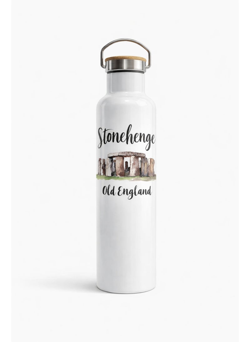Bickerbond Stonehenge Heritage Insulated Stainless Steel Water Bottle With Bamboo Lid - Image 1