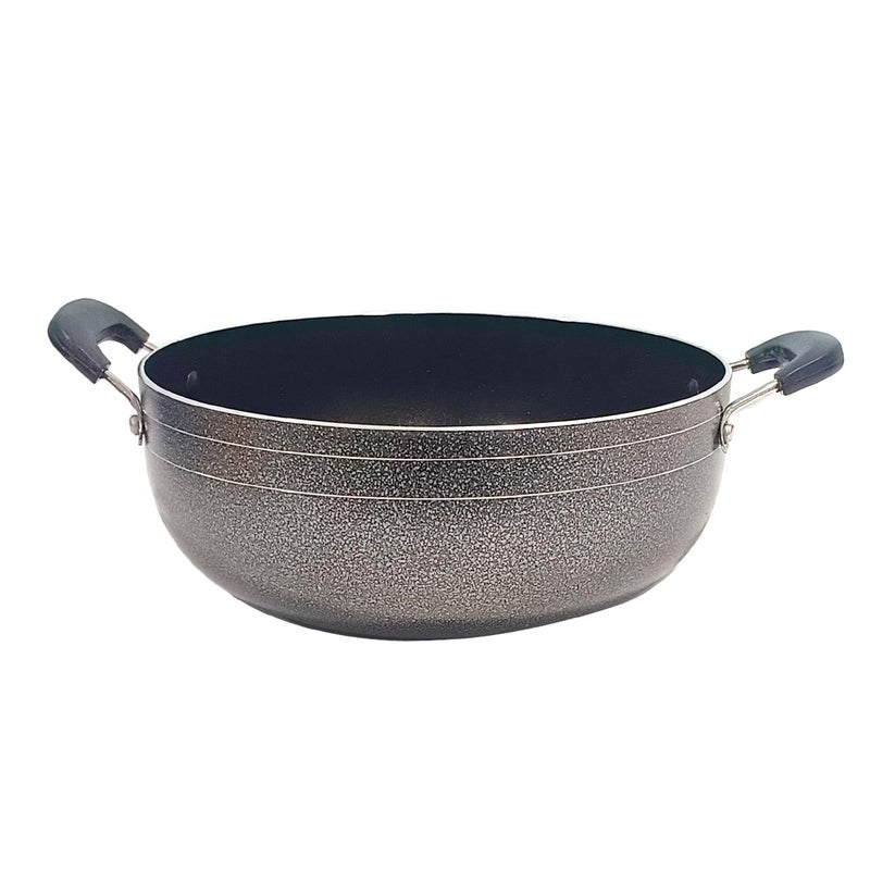 DBY Non-Stick Kadai Deep Kadhai Fry Pan with Steel Lid 2.5 litres Nonstick All Purpose Aluminium Karahi Deep Frying Skillet Wok Cookware Cooking - Image 5