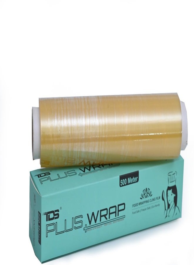 TDS PLUS WRAP Cling Film Wrap Food Biodegradable BPA Free Multipurpose Food Wrapping Paper Non-Stick 500 Meters Pack of (500M, 1) - Image 1