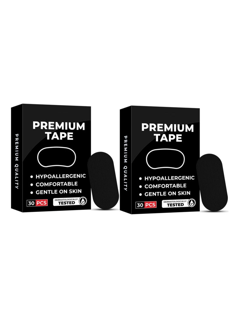 Generic Anti Snore Nasal Strips for Sleeping - Comfortable & Breathable Nose Tape for Snoring Relief & Athletic Performance - Extra Strong Adhesive for Better Sleep & Workout (60 Count, Black)  - Image 1