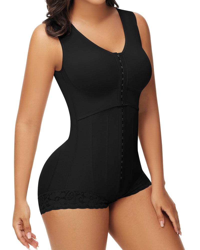 SHAPSHE Fajas Colombianas Moldeadoras Waist Trainer Postpartum Post Liposuction Compression Garment Shapewear with Adjustable Chest with Steel Bones Black L - Image 1