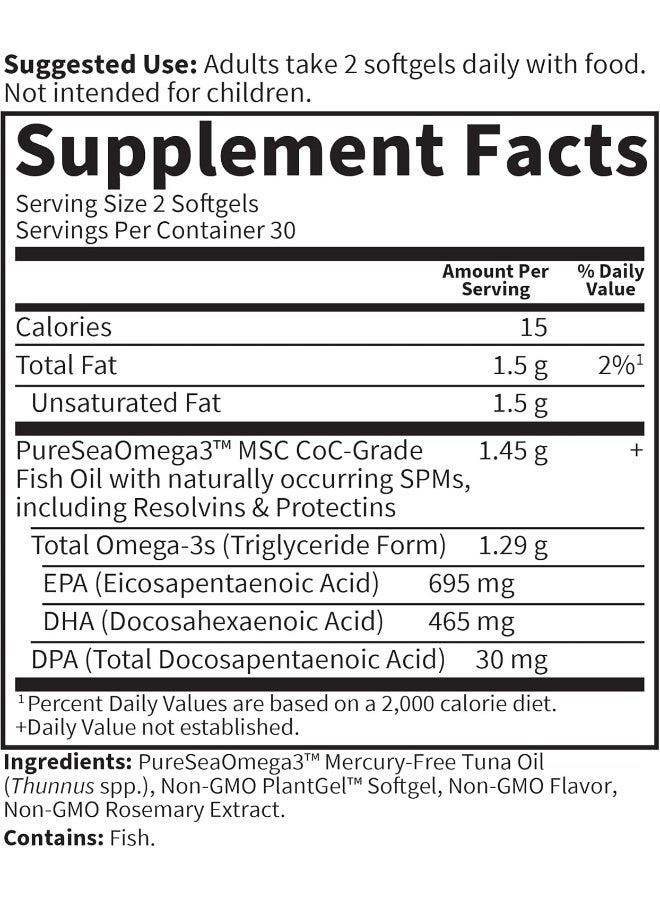 Garden of Life Dr. Formulated Advanced Omega Fish Oil - Lemon, 1,290mg EPA, DHA + DPA in Triglyceride Form, Single Source Omega 3 Supplement for Ultimate Brain & Heart Health, Non-GMO, 60 Softgels - Image 5