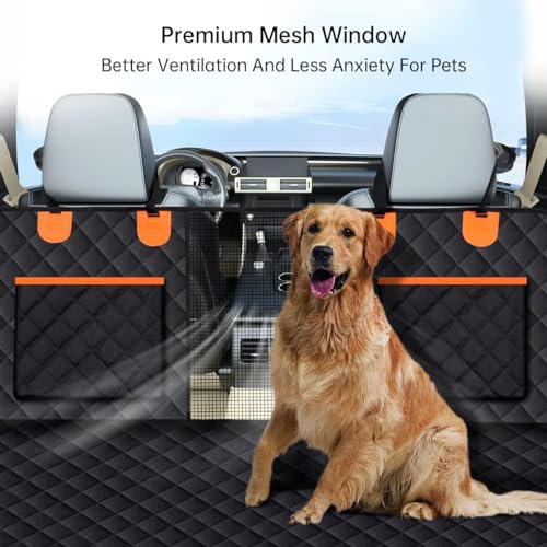 PetLux Car Seat Cover for Pet | 100% Polyester Waterproof, Scratchproof Non-Slip | Rear Dog Car Seat with Mesh Window & 2 Storage Pocket, Durable Dog Seat Cover for Cars, Trunk & SUVs. - Image 2