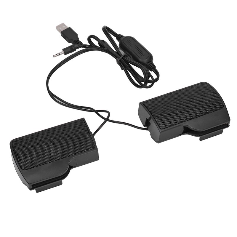 مكبرات صوت لابتوب تعمل بالطاقة عبر USB صوتي بتسجيل سلكي مع مقص شاشة للشاشات المراقبة والملابسات المحمولة والجهاز اللوحي والتلفزيون - Image 1