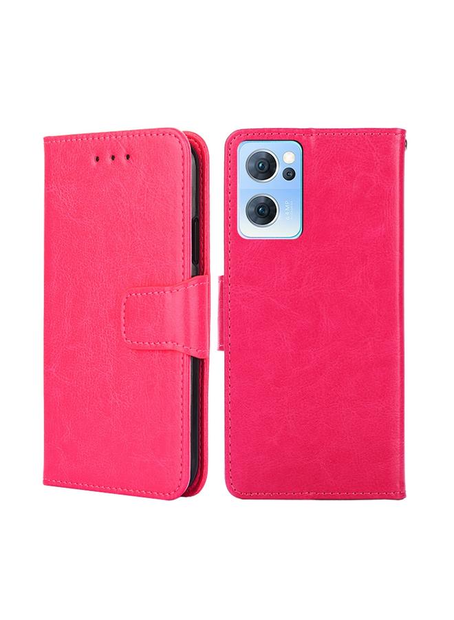 اس-توب جراب هاتف OPPO Reno7 5G مصنوع من الجلد بنسيج كريستالي - Image 2