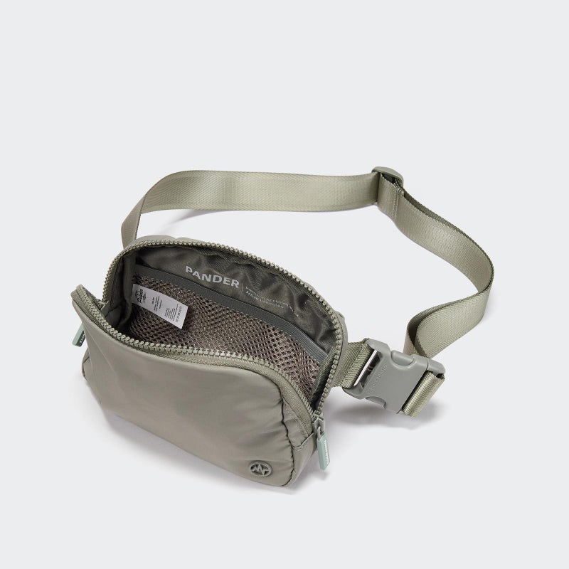 Pander Two Way Zipper Fanny Pack Nylon Everywhere Belt Bag for Women, Water Repellent Waist Packs, Crossbody Bags with Adjustable Strap (Grey Sage). - Image 4