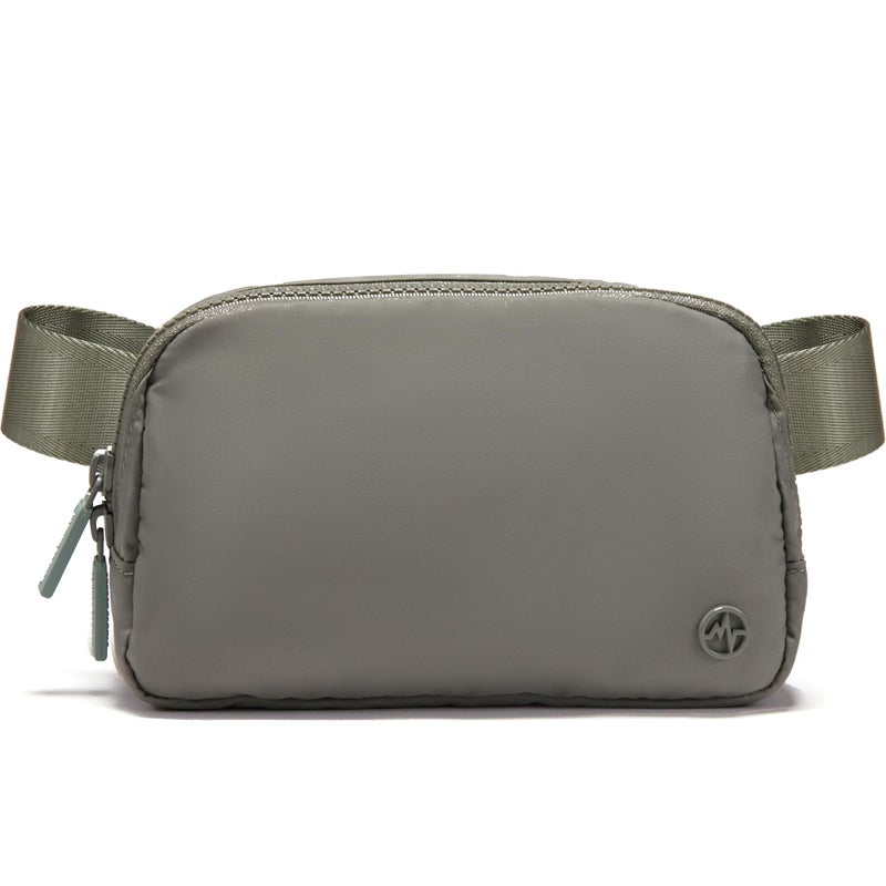 Pander Two Way Zipper Fanny Pack Nylon Everywhere Belt Bag for Women, Water Repellent Waist Packs, Crossbody Bags with Adjustable Strap (Grey Sage). - Image 1