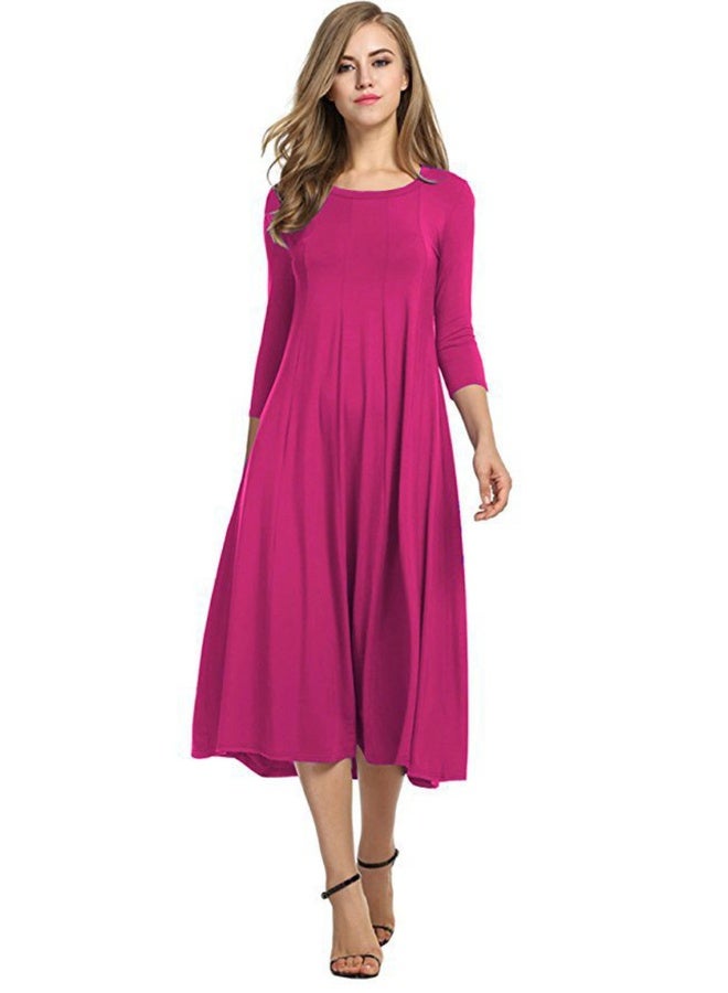 NIBEMINENT Women's 3/4 Sleeve A-line and Flare Midi Long Dress - Image 1
