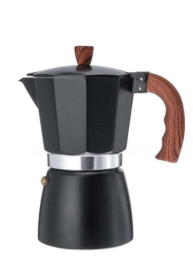 إبريق قهوة، وعاء موكا صانع القهوة الإيطالي، 300 مل آلة إسبريسو على الموقد للغاز أو السيراميك الكهربائي للنزهات جهاز تحضير القهوة الكوبية اليدوي للكابتشينو أو اللاتيه (أسود)  - Image 1