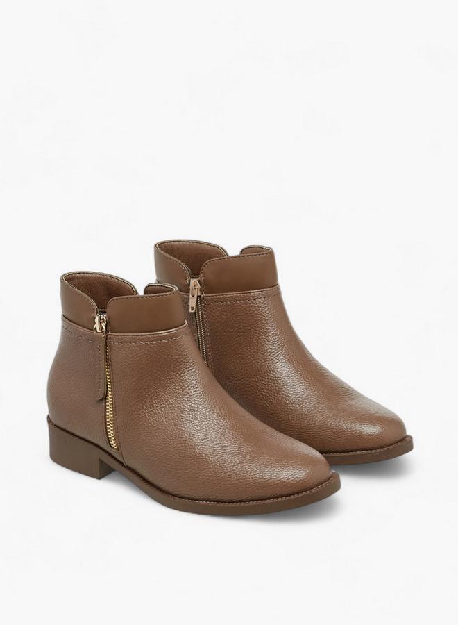 Flora Bella By Shoexpress Solid Ankle Boots with Zip Closure - Image 1