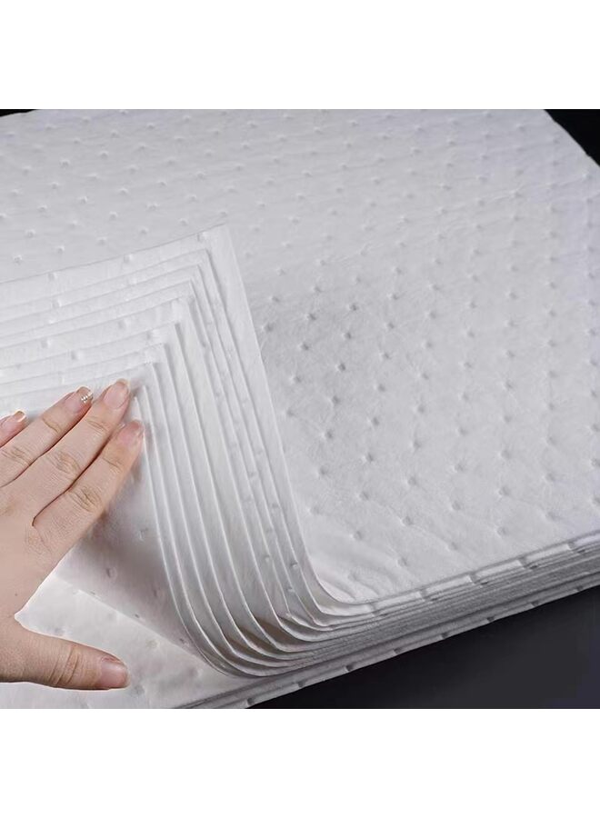 وسائد ماصة للزيت فقط، مقاس 20 بوصة × 20 بوصة، ثقيلة الوزن، مصنوعة من البولي بروبيلين بثمانية طبقات، سريعة الامتصاص، طاردة للزيت، لون أبيض - Image 3