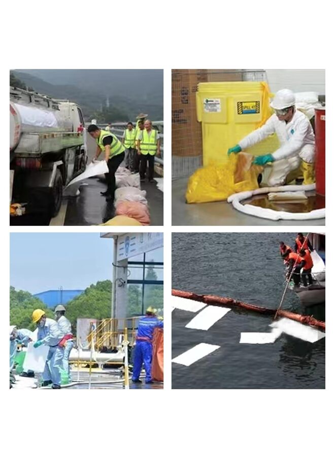 وسائد ماصة للزيت فقط، مقاس 20 بوصة × 20 بوصة، ثقيلة الوزن، مصنوعة من البولي بروبيلين بثمانية طبقات، سريعة الامتصاص، طاردة للزيت، لون أبيض - Image 5