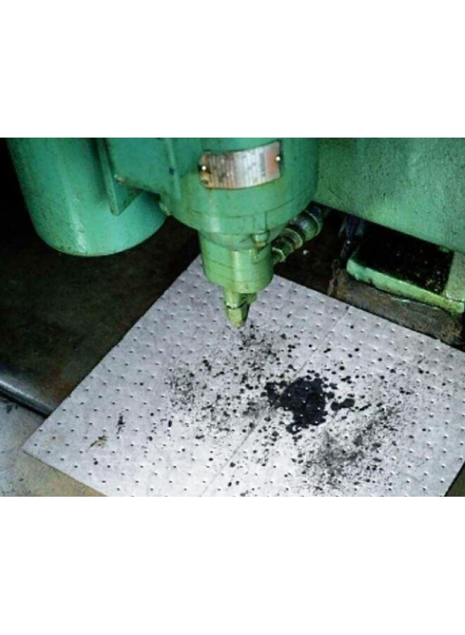 وسائد ماصة للزيت فقط، مقاس 20 بوصة × 20 بوصة، ثقيلة الوزن، مصنوعة من البولي بروبيلين بثمانية طبقات، سريعة الامتصاص، طاردة للزيت، لون أبيض - Image 4