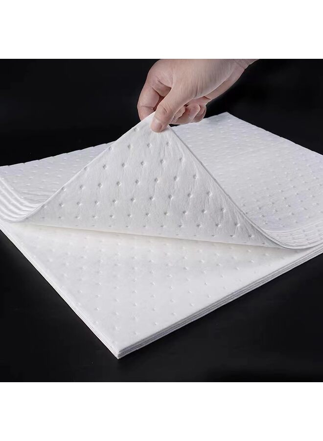 وسائد ماصة للزيت فقط، مقاس 20 بوصة × 20 بوصة، ثقيلة الوزن، مصنوعة من البولي بروبيلين بثمانية طبقات، سريعة الامتصاص، طاردة للزيت، لون أبيض - Image 2