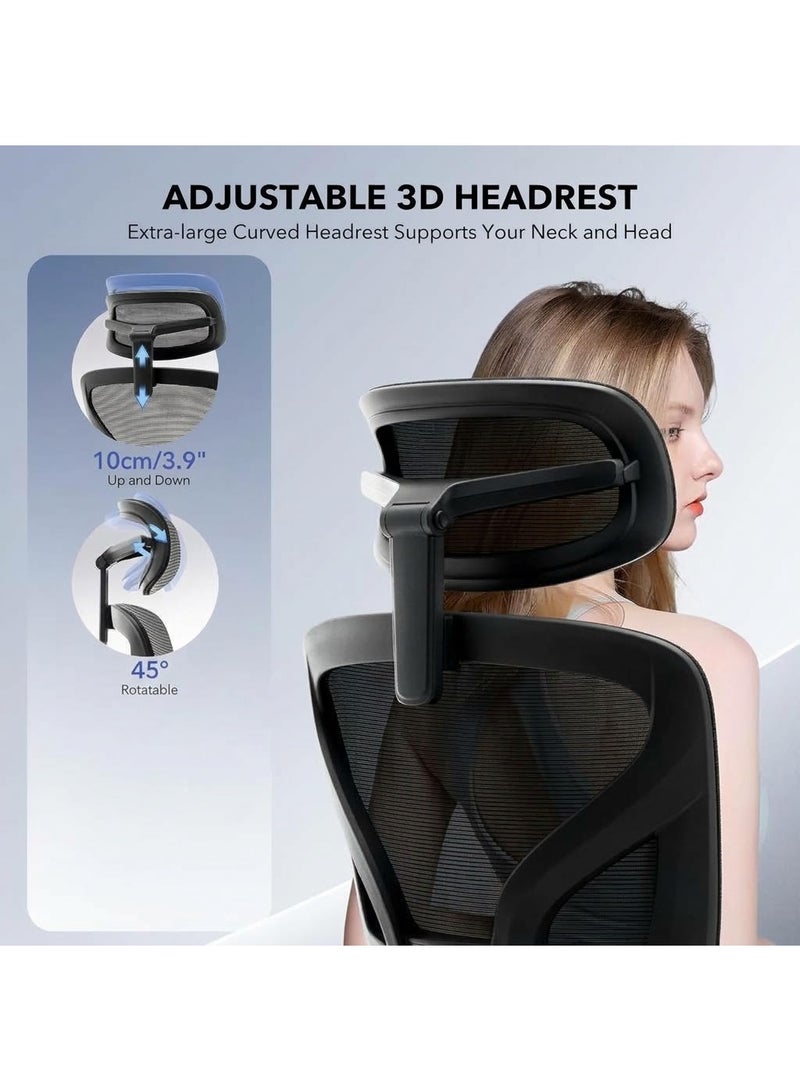 Professional Ergonomic Office and Doctor Chair with Adjustable Lumbar Support, 3D Headrest, and 3D Armrests - Image 3