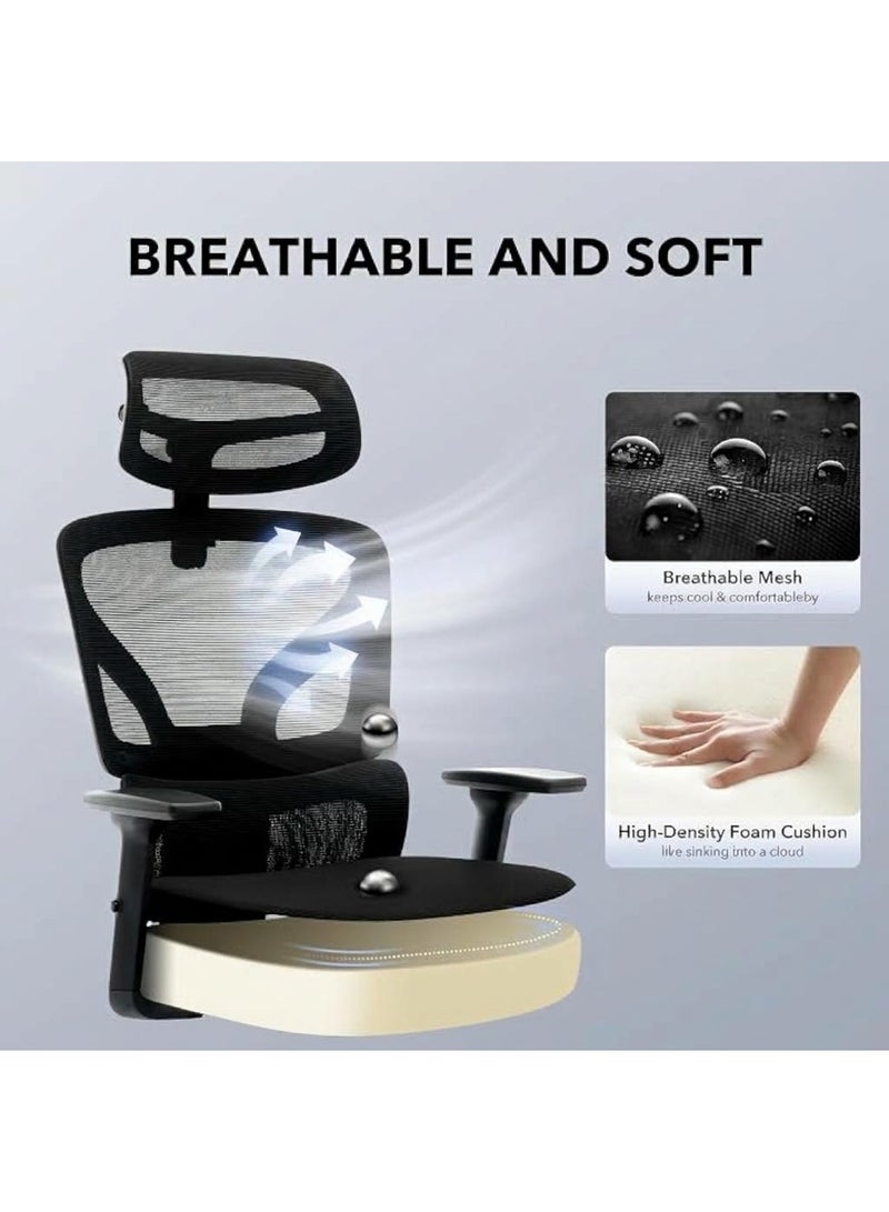 Professional Ergonomic Office and Doctor Chair with Adjustable Lumbar Support, 3D Headrest, and 3D Armrests - Image 4