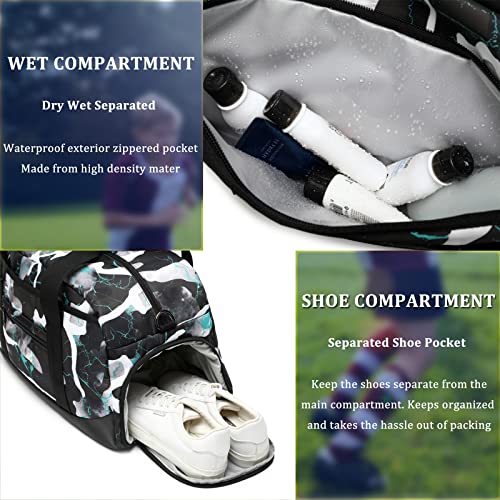 JIANYA Duffle Bag for Boy Teens Athletic Bag for Sports Gym Bag with Shoe Compartment, Teen Boys Gymnastics Bag Carry On Weekender Travel Bag - Image 4