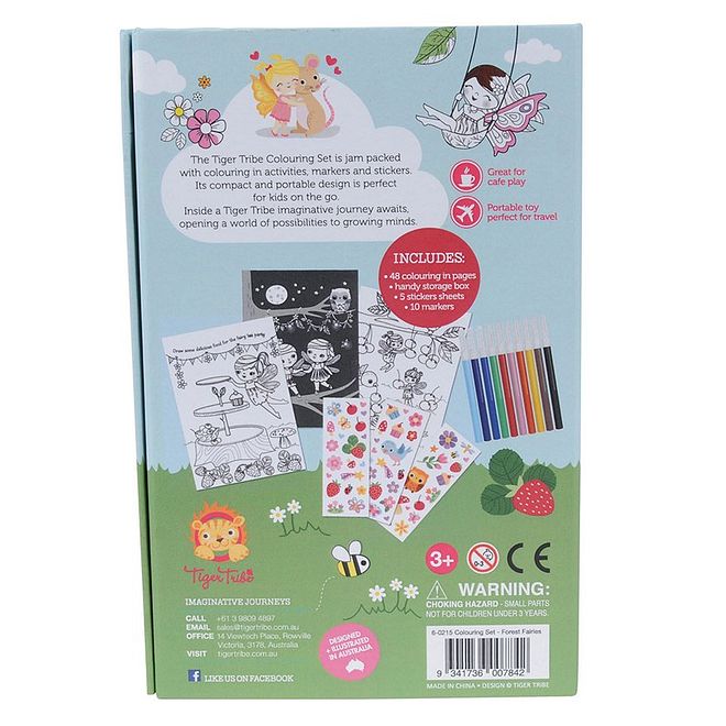 Tiger Tribe Colouring Set Forest Fairies - Creative Drawing Pack with Crayons, Stickers & Sketch Pad for Ages 3 - Image 3