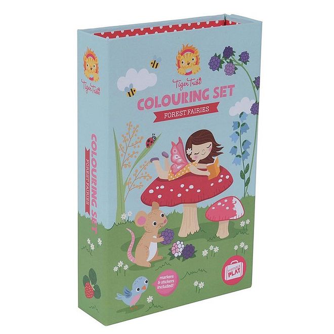 Tiger Tribe Colouring Set Forest Fairies - Creative Drawing Pack with Crayons, Stickers & Sketch Pad for Ages 3 - Image 4