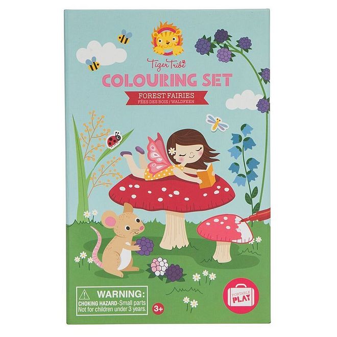 Tiger Tribe Colouring Set Forest Fairies - Creative Drawing Pack with Crayons, Stickers & Sketch Pad for Ages 3 - Image 2