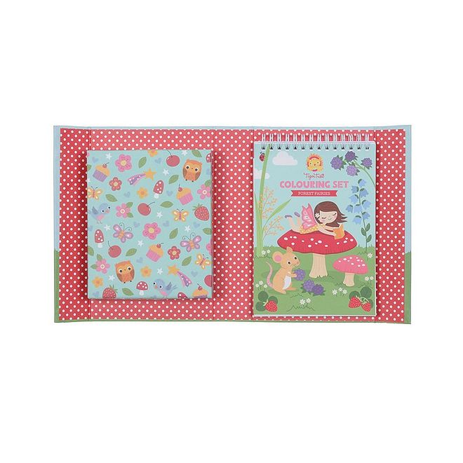 Tiger Tribe Colouring Set Forest Fairies - Creative Drawing Pack with Crayons, Stickers & Sketch Pad for Ages 3 - Image 1