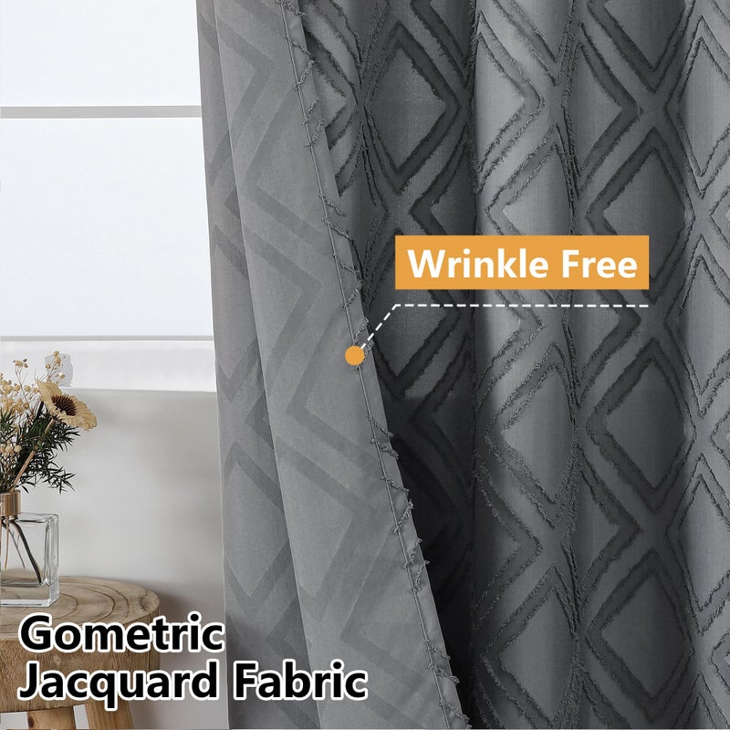 OWENIE Solid Grey Fabric Shower Curtain for Bathroom  Farmhouse Boho Shower Curtain- Soft Cloth & Hotel Spa Quality  Machine Washable Shower Curtain Sets with 12 Hooks  Grommets Top  72Wx78L - Image 3