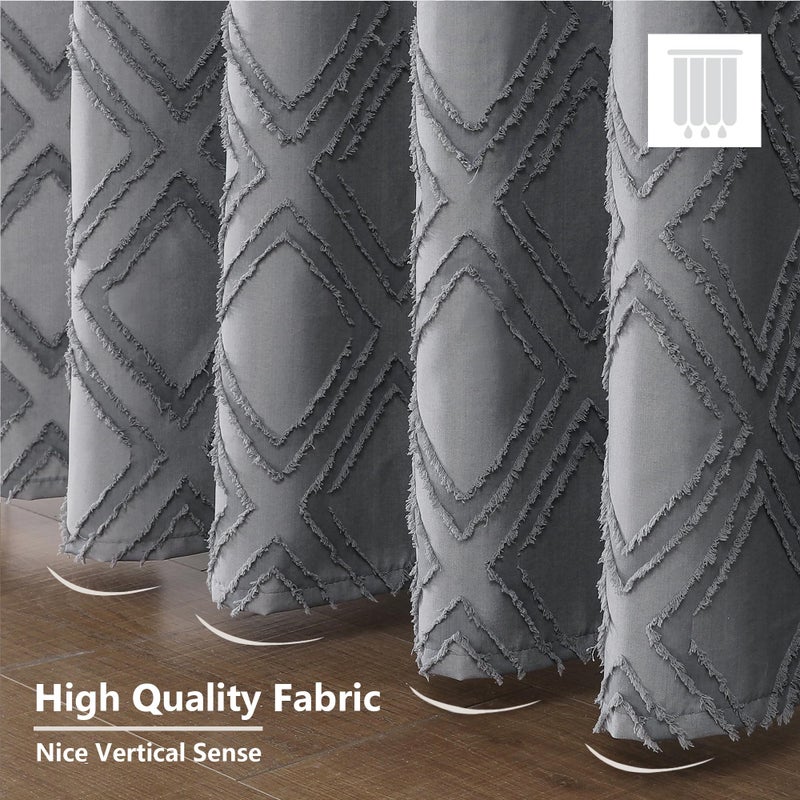OWENIE Solid Grey Fabric Shower Curtain for Bathroom  Farmhouse Boho Shower Curtain- Soft Cloth & Hotel Spa Quality  Machine Washable Shower Curtain Sets with 12 Hooks  Grommets Top  72Wx78L - Image 5