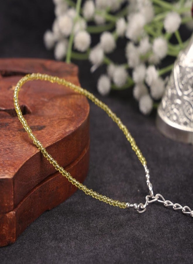 SATVIK Citrine Crystal Anklet for Women | Natural Gemstone Adjustable Spiritual Ankle Bracelet | Abundance Success Positivity Stone - Image 4