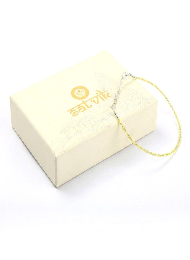 SATVIK Citrine Crystal Anklet for Women | Natural Gemstone Adjustable Spiritual Ankle Bracelet | Abundance Success Positivity Stone - Image 3