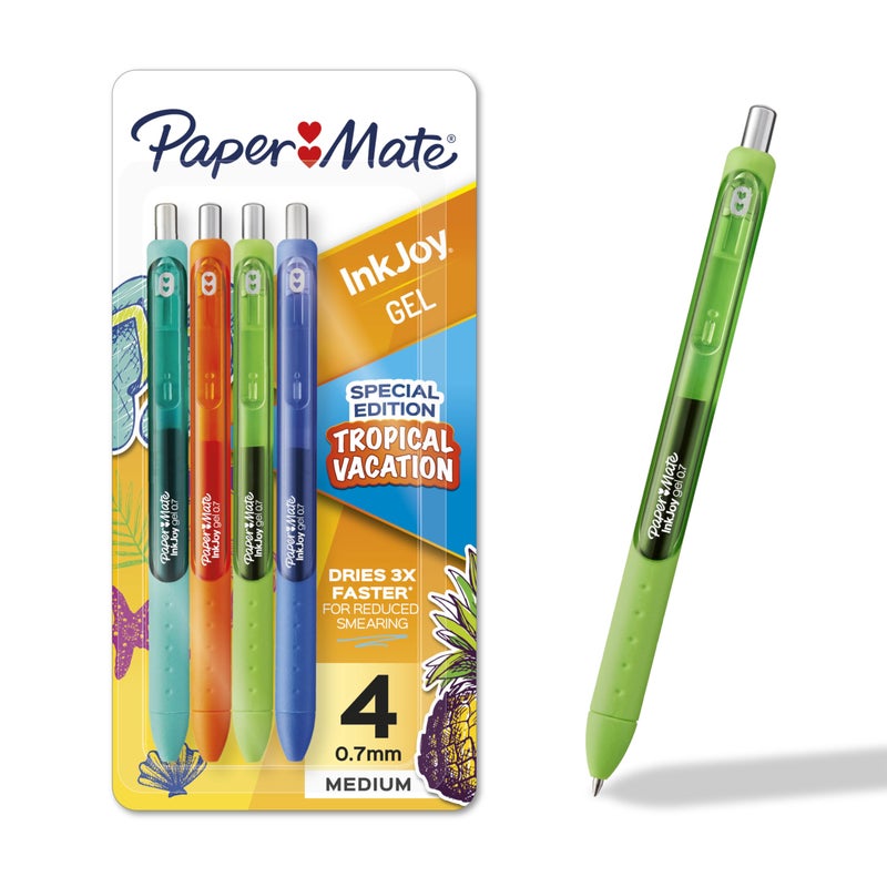 Paper Mate InkJoy Gel Pens Tropical Vacation Colors Medium (0.7mm) Point Retractable 4 Count - Image 1