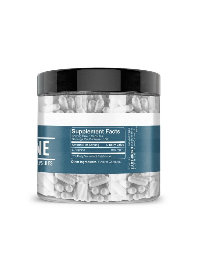earthborn elements Larginine Pure & Undiluted No Additives (200 Capsules) - Image 3