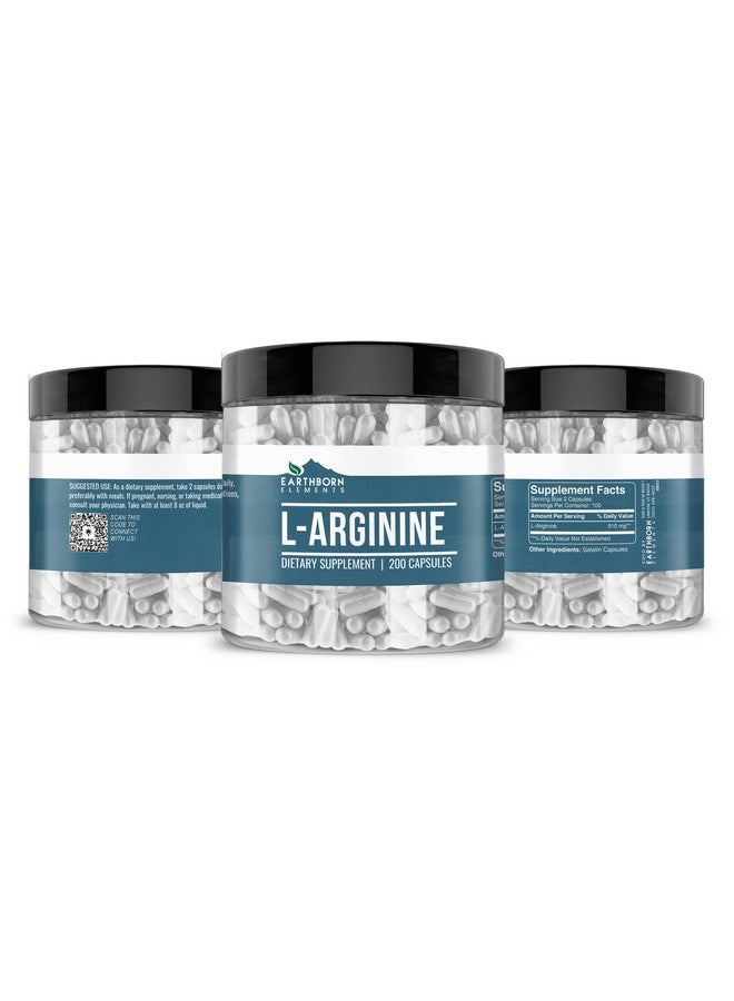 earthborn elements Larginine Pure & Undiluted No Additives (200 Capsules) - Image 4