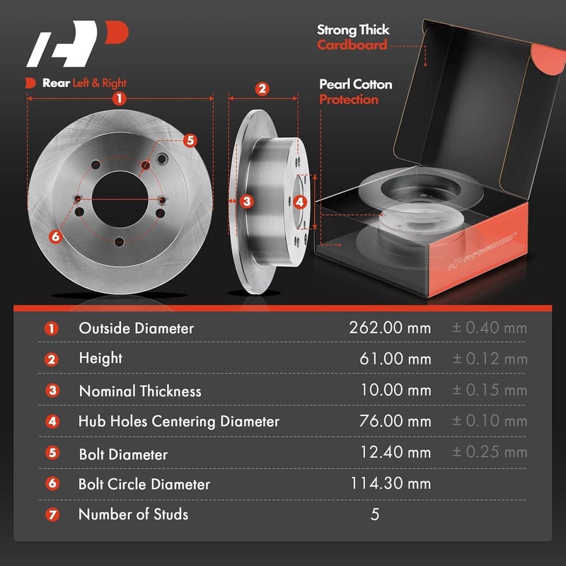A-Premium Brake Rotors and Pads Kit for Hyundai Sonata - Image 5