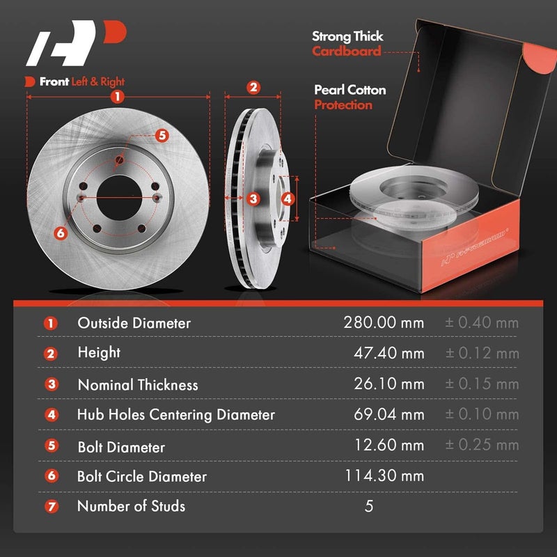 A-Premium Brake Rotors and Pads Kit for Hyundai Sonata - Image 4