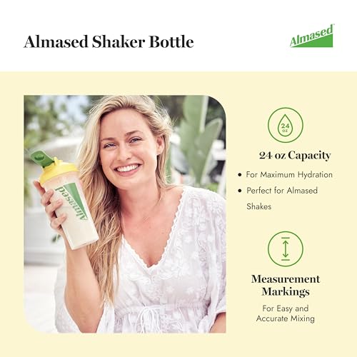 Almased Protein Shaker Bottle For Protein Mixes Smoothie Bottle Perfect Shaker Cups for Protein Shakes and Preworkout 24 Oz capacity 700 ML - Image 3