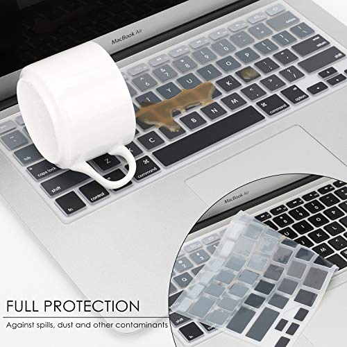 Allinside Gray Ombre Keyboard Cover Skin for MacBook Pro 13" 15" 17" (2015 or Older Version), MacBook Air 13" A1369/A1466, Older iMac Wireless Keyboard MC184LL/B - Image 5